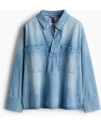 H&M - Oversized Schlupfbluse aus Denim - Lyst