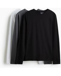 H&M - Lot De 3 T-Shirts Slim Fit En Jersey - Lyst