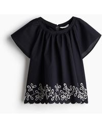 H&M - Bestickte Baumwollbluse - Lyst