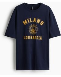 H&M - Oversized T-Shirt mit Print - Lyst