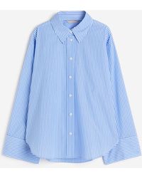 H&M - Oversized Katoenen Overhemdblouse - Lyst