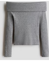 H&M - Pull Épaules Nues En Maille Torsadée - Lyst
