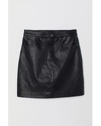 H&M Rock aus Lederimitat - Schwarz