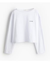 H&M - Oversized Shirt mit U-Boot-Ausschnitt - Lyst