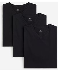 H&M - 3er-Pack T-Shirts mit V-Ausschnitt Slim Fit - Lyst