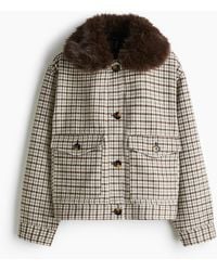 H&M - Twill Jack Met Fluffy Kraag - Lyst