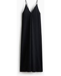 H&M - Gecrinkeltes Kleid mit Bindeträgern - Lyst