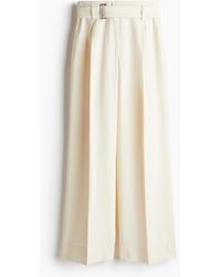 H&M - Wide belted trousers - Lyst