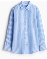 H&M - Oversized Bluse aus Leinenmix - Lyst
