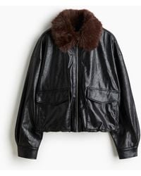 H&M - Jacke mit flauschigem Kragen - Lyst