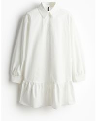 H&M - Robe chemise en popeline - Lyst