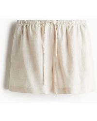 H&M - Linen Drawstring Shorts - Lyst