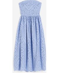 H&M - Bandeau-Kleid mit Broderie Anglaise - Lyst