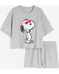 H&M - Bedruckter Pyjama - Lyst