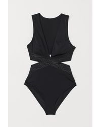 H&M Cut-out Swimsuit - Black