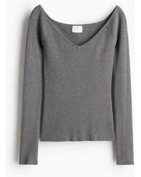 H&M - Off-Shoulder-Shirt - Lyst