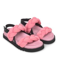 Damen Schuhe Flache Schuhe Flache Sandalen H&M Idun in Pink 