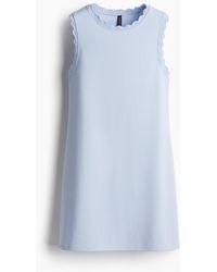 H&M - Tricot Jurk Met Golvende Randen - Lyst