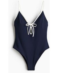 H&M - Padded-cup High Leg Swimsuit - Lyst