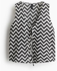 H&M - Gilet aus Jacquardstrick mit Bindebändern - Lyst