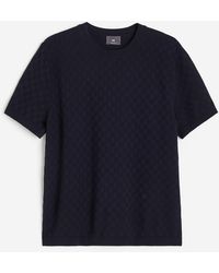 H&M - T-Shirt aus Strukturjersey in Regular Fit - Lyst
