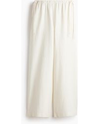 H&M - Broek Van Linnenmix Met Drawstring - Lyst