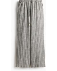 H&M - Broek Van Linnenmix Met Drawstring - Lyst