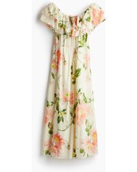 H&M - Off-Shoulder-Kleid mit Volant - Lyst