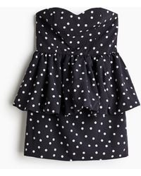 H&M - Bandeau-Kleid mit Peplum - Lyst