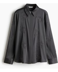 H&M - Overhemdblouse Met Borduursel - Lyst