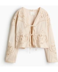 H&M - Jasje Van Linnenmix Met Broderie Anglaise - Lyst