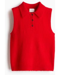 H&M - Pull Sans Manches Avec Col - Lyst