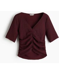 H&M - Top texturé à effet drapé - Lyst