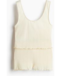 H&M - Cotton Pointelle Pyjamas - Lyst