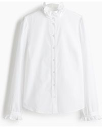 H&M - Bluse mit Volantkragen - Lyst