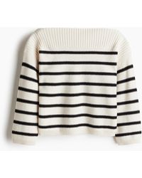 H&M - Pullover in Linksstrick mit U-Boot-Ausschnitt - Lyst