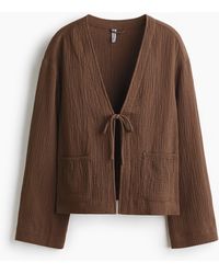 H&M - Mousseline Jasje Met Strikbandjes - Lyst