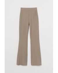 H&M Flared Trousers in Light Beige (Natural) - Lyst