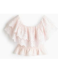 H&M - Off-Shoulder-Top mit Volants - Lyst