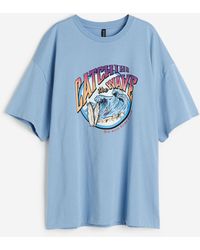 H&M - Oversized T-Shirt mit Druck - Lyst