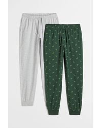 H&M 2-pack Jersey Pyjama Bottoms - Green