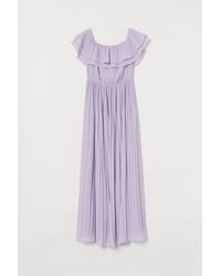 H&M Lange Plisséjurk - Paars