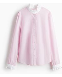 H&M - Bluse mit Volantkragen - Lyst