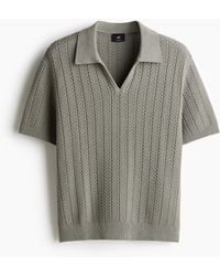 H&M - Poloshirt aus Strukturstrick in Regular Fit - Lyst