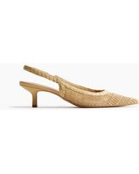 H&M - Slingpumps aus Bast mit Kitten Heels - Lyst