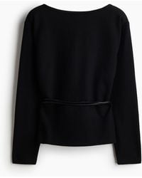 H&M - Pullover in Rippstrick mit Gürtel - Lyst