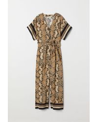 H&M Gemusterter Jumpsuit - Natur