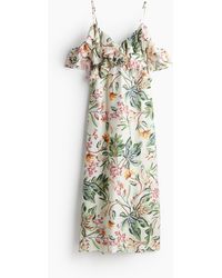 H&M - Cold-Shoulder-Kleid mit Volant - Lyst