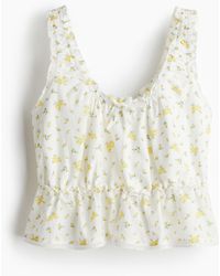 H&M - Peplum-Top mit Raffungen - Lyst