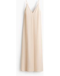 H&M - Gecrinkeltes Kleid mit Bindeträgern - Lyst